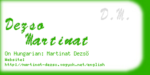 dezso martinat business card